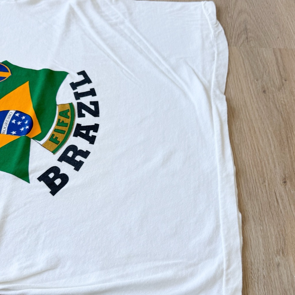 Vtg 94 Brazil World Cup Tetra Campeão SABI T-Shirt Boxy Single Stitch 20.5x22.25 - Picture 6 of 9
